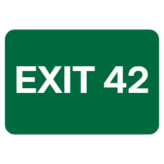 A green rectangle with white lettering